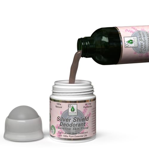 Silver Shield Sensitive Skin Deodorant with Colloidal Silver & Floral Scent - All Natural, Refillable Roll-On 2 oz