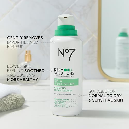 No7 Derm Solutions Hydrating Facial Cleanser 8 Fl Oz - Gentle, Fragrance-Free Skin Care
