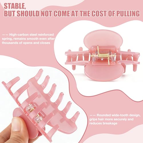 Dwenarry Pink Large Claw Hair Clips for Thick Hair - Non-Slip 4in Model