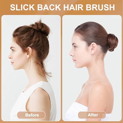 OWIIZI Brown Wooden Boar Bristle Hair Brush for Sleek & Smooth Hairstyles
