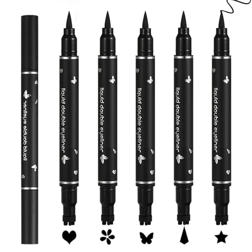 Double-Ended Liquid Eyeliner Stamp Pen Set - Waterproof & Smudge-Proof for Flawless Winged Looks