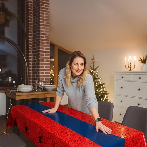 Spider Tablecloths (4 Pack) - 54x108 Inch Disposable Plastic for Parties