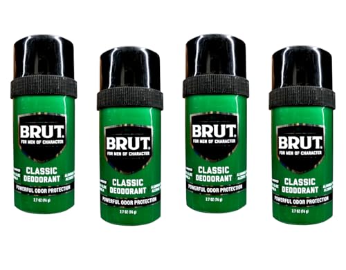 BRUT Classic Round Stick Deodorant - 2.5 Ounce Pack of 4, Unisex
