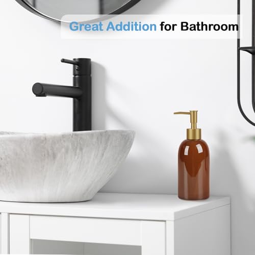 Natheeph 14oz Ceramic Soap Dispenser for Kitchen & Bathroom