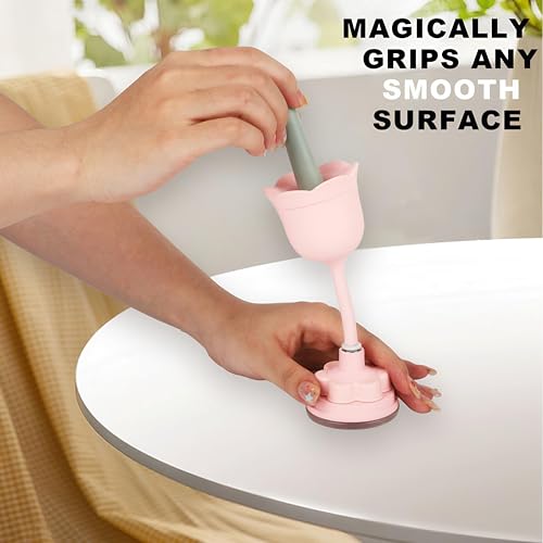 KUAUTD Blue 360° Rotating Nail Polish Bottle Holder Anti-Spill Stand
