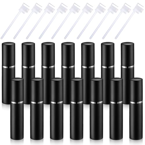 Boao 14 Pcs Black 5ml Travel Perfume Atomizers with Refill Pump