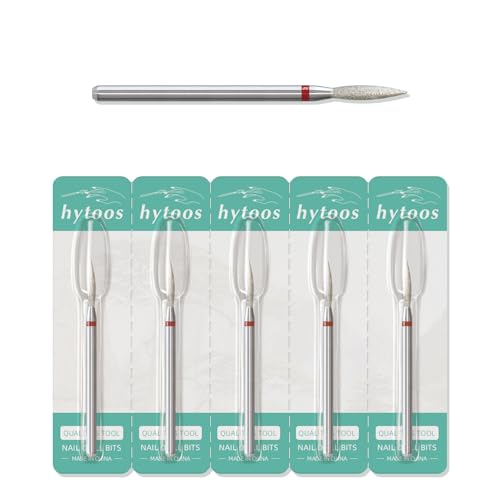 Hytoos 2mm Long Flame Cuticle Cleaner Nail Bits Set - 5Pcs Fine