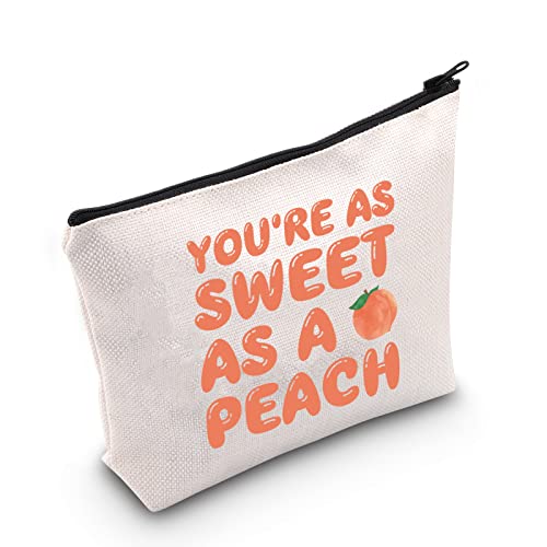 TSOTMO Peach Zipper Pouch - Peach Theme Cosmetic Bag for Peach Lovers (Peach Variation)