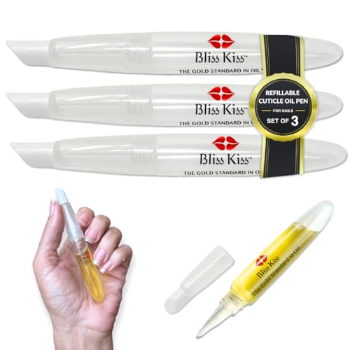 Bliss Kiss Refillable Cuticle Oil Pen 3 Count with Pusher
