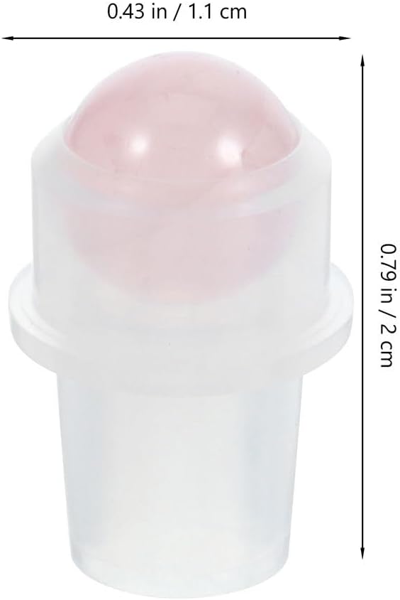 Essential Oil Roller Ball Tops - 9Pcs Replacement Rollers with Rose Quartz Applicator for 10ml Bottles | Aromatherapy DIY Blends