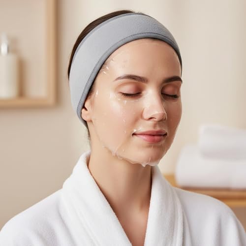 3-Pack Adjustable Facial Spa Headbands for Women - Soft Flannel Hair Wrap