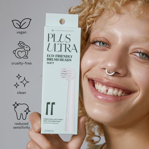 Plus Ultra Eco-Friendly Replacement Heads for Oral-B, Soft Bristles