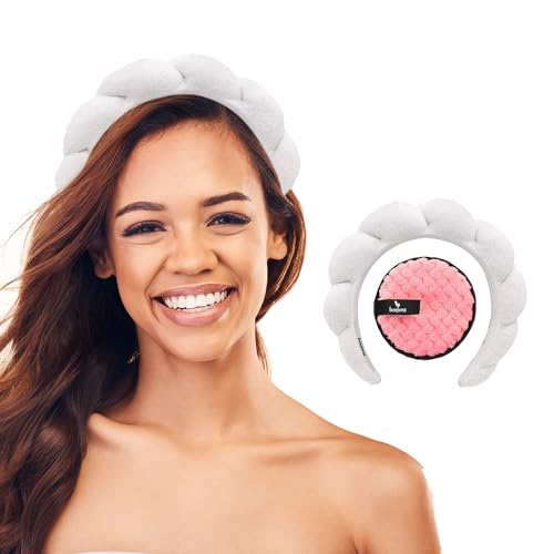 White Spa Headband for Makeup Remover & Face Washing - Comfortable & Adjustable