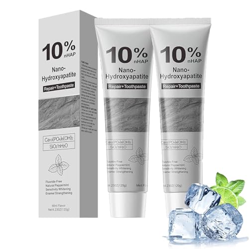 Hydroxyapatite Toothpaste 2 Pack - Fluoride-Free Whitening & Enamel Repair