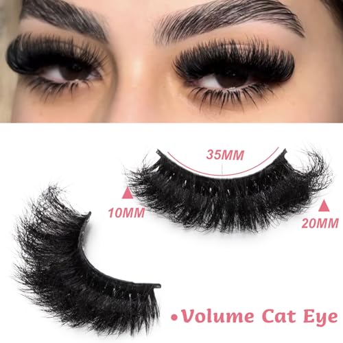LEAFMOON Volume Cat Eye Faux Mink Lashes 20mm 8D D Curl 14 Pairs - E14p