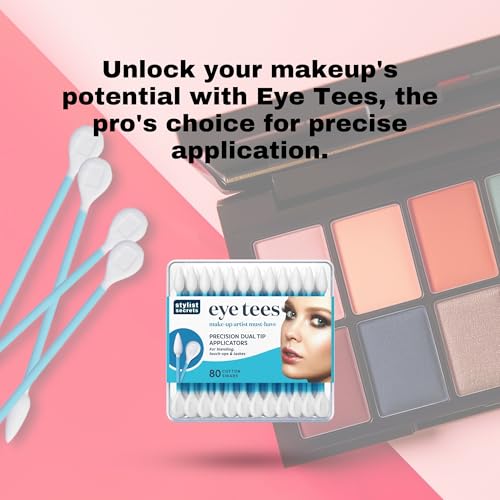 Fran Wilson EYE TEES Double-Sided Cotton Swabs - 80 Count (3 Pack) for Makeup Application and Cleaning