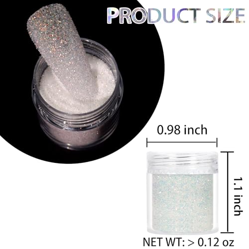 Laza White Diamond Dust Nail Glitter - Ultra-Fine Shimmer 6g