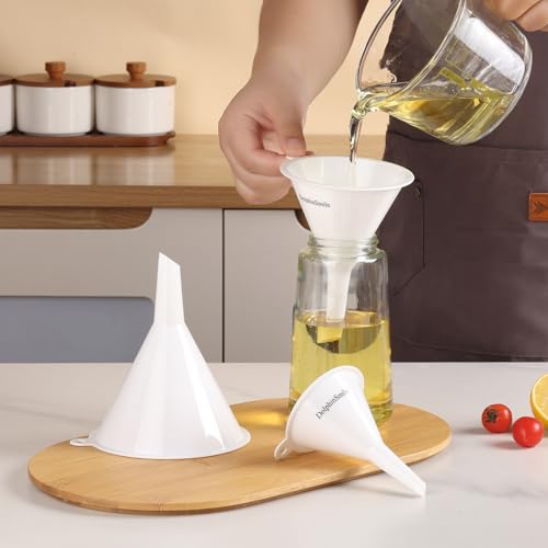 DolphinSmile Plastic Kitchen Funnel Set of 3 - Durable & Versatile
