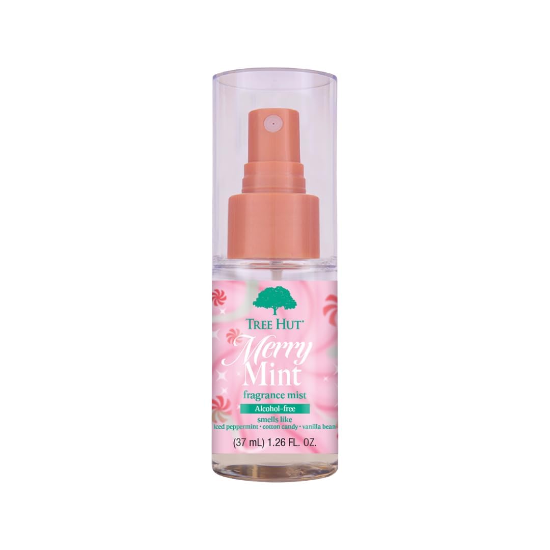 Tree Hut Mini Merry Mint Hair & Body Mist, Refreshing Body Spray, Layer with Favorite Scents, Travel Size, 1.26 fl oz