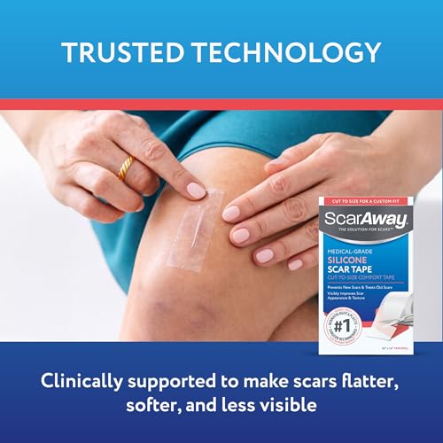 ScarAway Silicone Scar Tape - Medical-Grade, Water-Resistant, Self-Adhesive for Hypertrophic & Keloid Scars