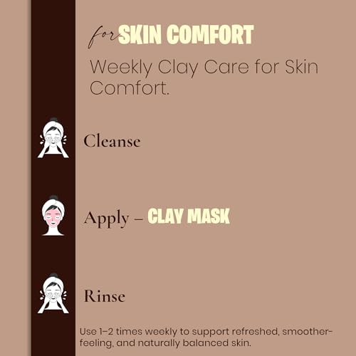 Mi Nature Moroccan Red Clay Mask for Face Hair & Body - 100% Pure Rhassoul