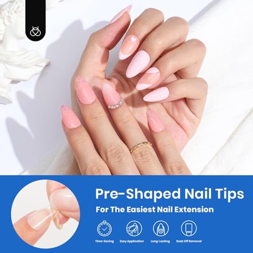 Beetles Soft Gel Nail Tips - 504 Pcs Short Almond Full Cover