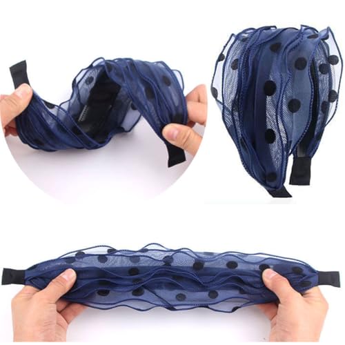 FZBNSRKO 4 Pack Wide Lace Headbands for Women & Girls - Non-Slip, Feminine Hair Accessories in Black, Pink, Beige, Blue