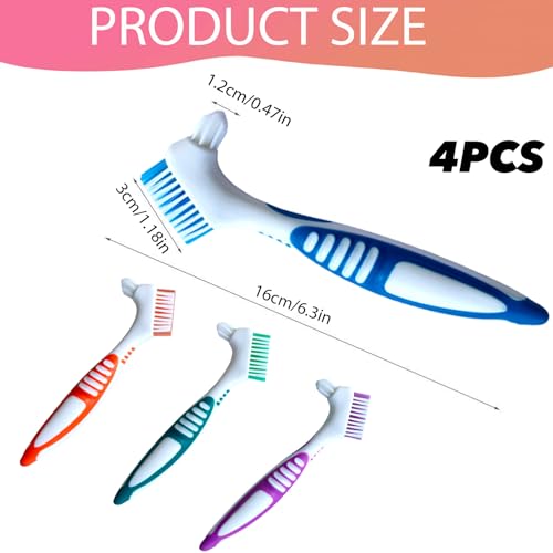 Denture Cleaning Brush Set - 4PCS Soft Bristle Toothbrushes