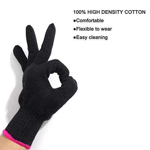 Heat Resistant Hair Styling Gloves - 2 Pack, One Size Fits All