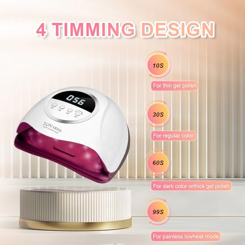 BEENLE 320W UV LED Nail Lamp with 4 Timer Settings & Auto Sensor