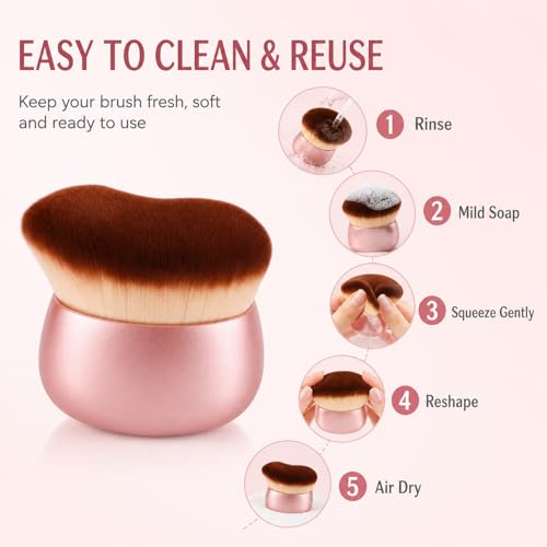 Wide Kabuki Body Makeup Brush for Self Tanner & Bronzer