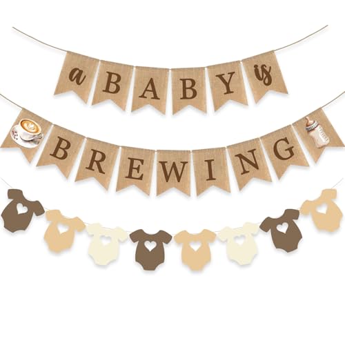 A Baby Is Brewing Banner - Coffee Bean Baby Shower Decoration