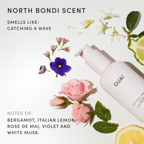 OUAI Anti-Frizz Hair Cream - Travel Size Moisturizing Heat Protectant (3 oz)