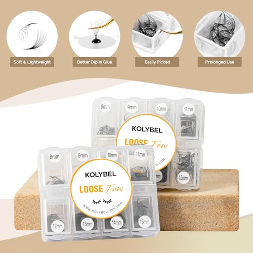 Kolybel 600 Premade Lash Fans 24D 0.03mm D Curl 8-15mm