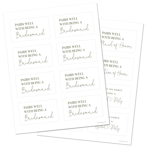 Bridesmaid Proposal Mini Champagne Bottle Labels - Set of 12