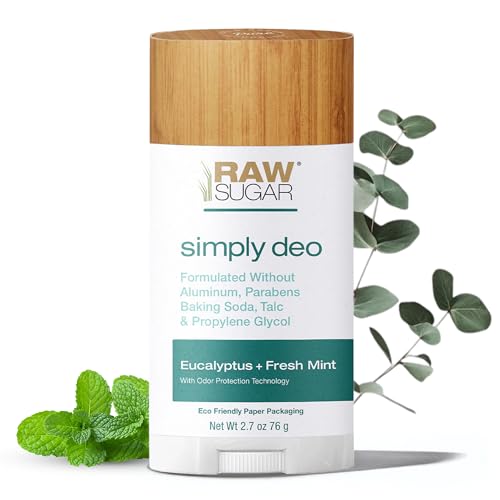 Raw Sugar Aluminum Free Deodorant Stick for Women & Men - Eucalyptus & Fresh Mint