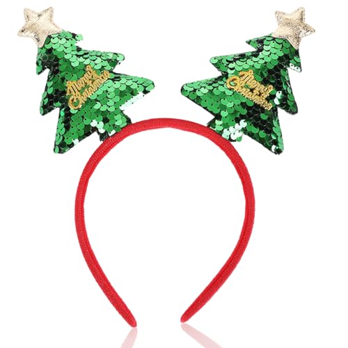 SARATA Christmas Headbands for Women Glitter Sequin Hair Hoop - Style1