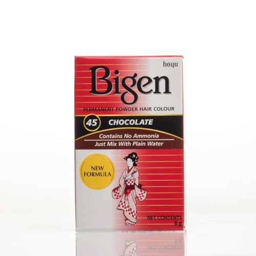 Bigen Hair Color Powder #45 Chocolate - 0.21oz Pack of 2 for Easy Hair Coloring