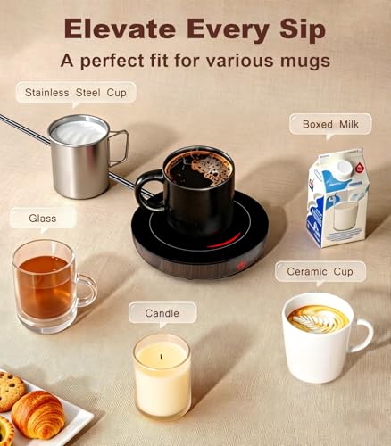 Kepwam Coffee Mug Warmer with 3 Temperature Settings & Auto Shut-Off