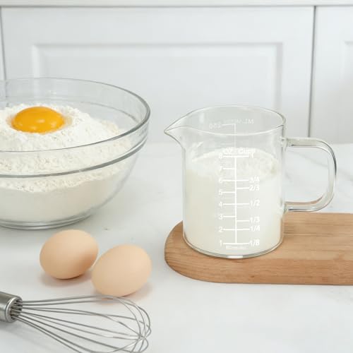 8oz High Borosilicate Glass Measuring Cup with Spout & Handle