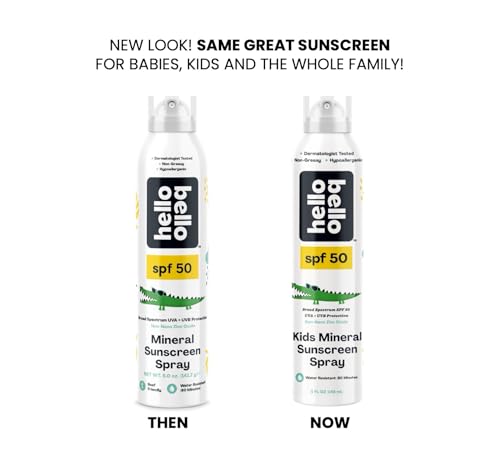 Hello Bello Kids Sunscreen Spray - SPF 50 Mineral Sun Protection, 5oz