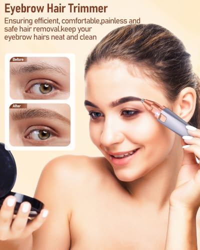 2-in-1 Rechargeable Eyebrow Trimmer & Facial Hair Remover - Indigo Purple