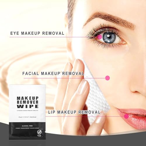 Gisdo Black Makeup Remover Wipes - 100 Individually Wrapped Cloths