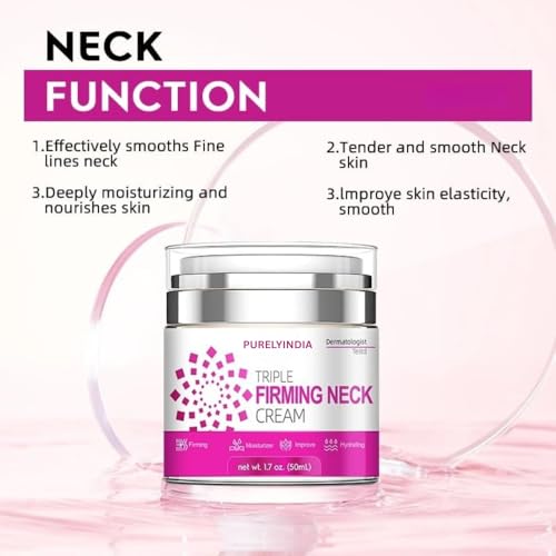 Neck Firming Cream with Retinol, Collagen & Peptides - Anti-Aging Moisturizer for Crepey Skin