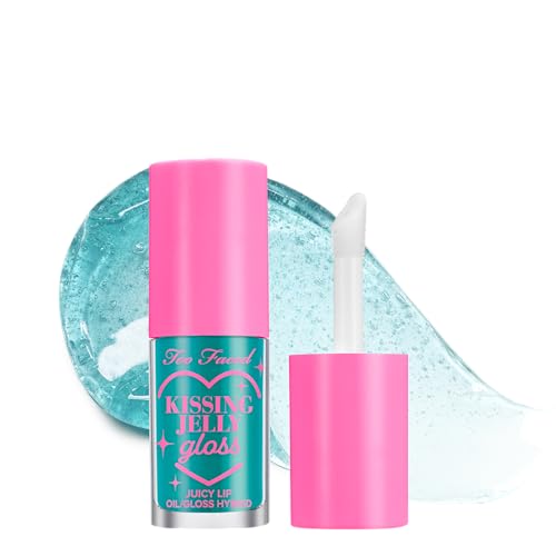 Too Faced Kissing Jelly Lip Oil Gloss - Sweet Cotton Candy | Hydrating & High-Shine