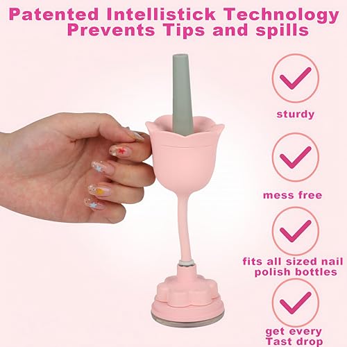 KUAUTD Blue 360° Rotating Nail Polish Bottle Holder Anti-Spill Stand