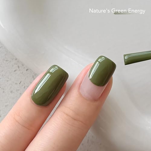 GAOY Olive Green Gel Nail Polish Set - 6 Cat Eye Glitter Shades
