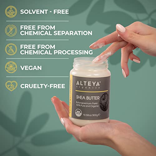 Alteya Organics USDA Organic Shea Butter - 100% Pure Moisturizer (300g)