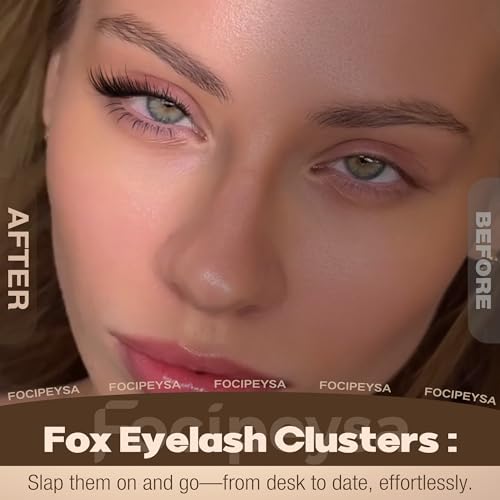 Focipeysa Fox Eye Lash Clusters Kit C-Fox with Bond & Seal Remover