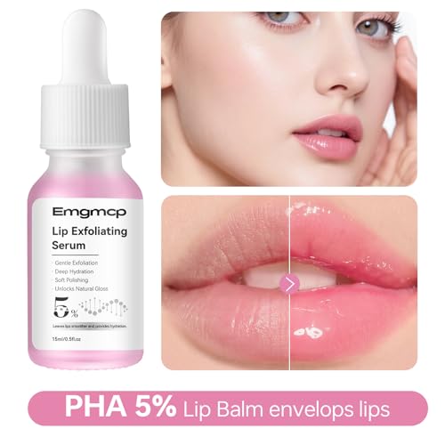 Emgmcp 5% PHA Exfoliating Lip Serum - Hydrating Overnight Lip Treatment